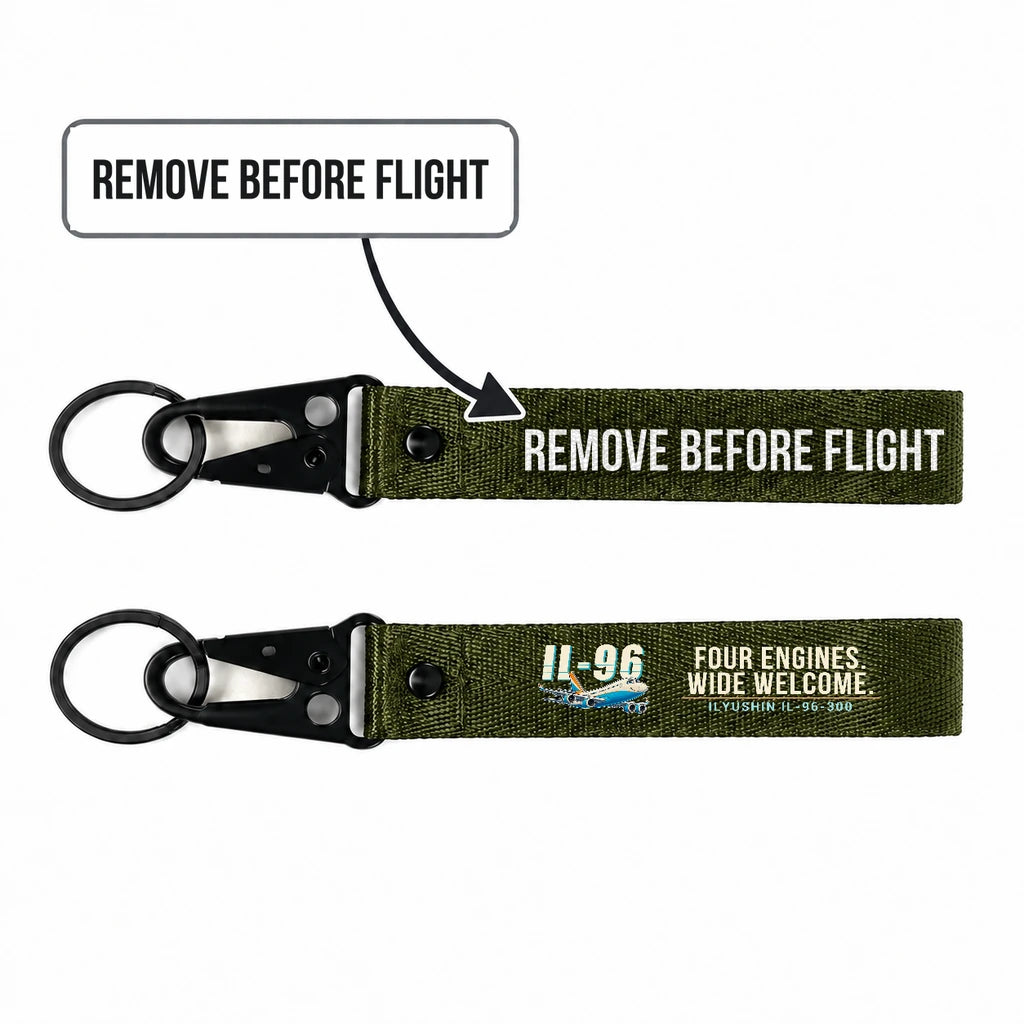 Ilyushin Il-96-300 Hawk-Shaped Key Chains - Dark Green - Cartoon - Remove Before Flight