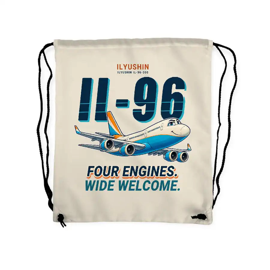 Ilyushin Il-96-300 - Drawstring Bag - Cartoon - Beige