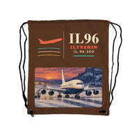 Thumbnail for Ilyushin Il-96-300 - Drawstring Bag - Classic - Brown