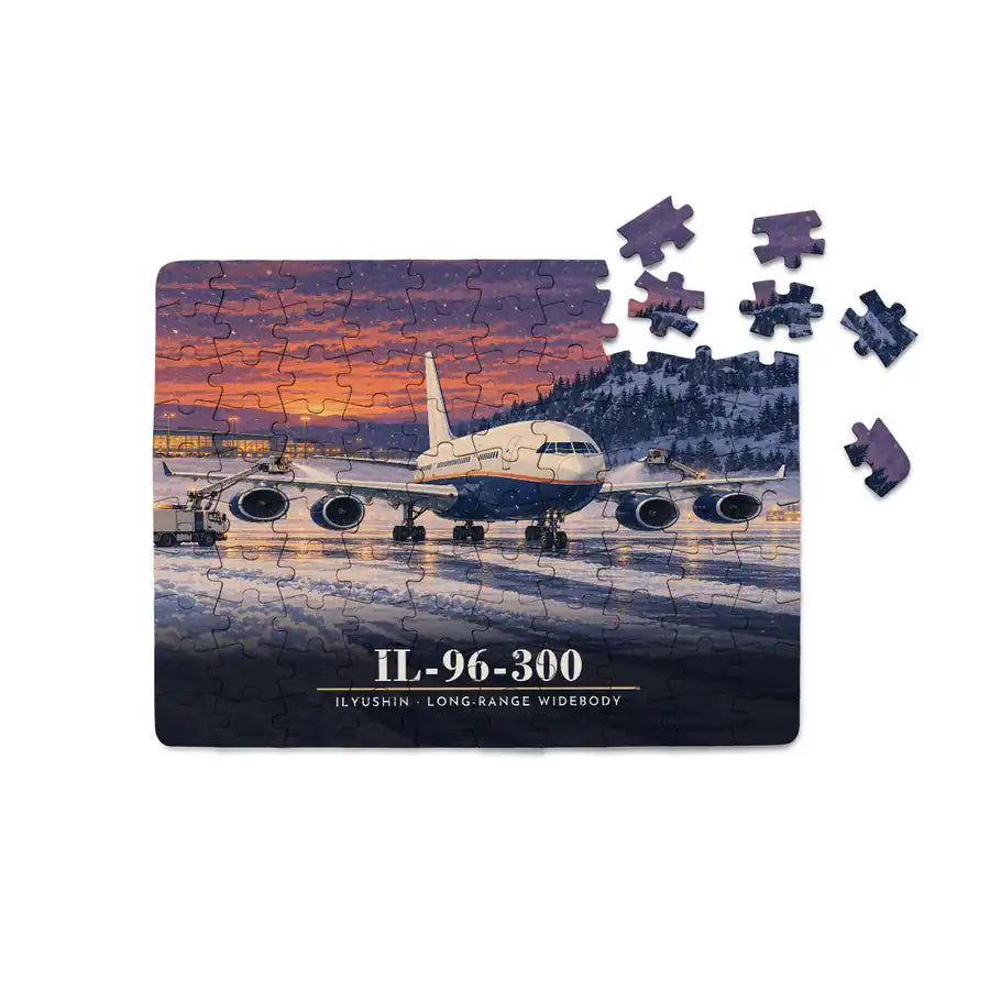 Ilyushin Il-96-300 - Horizontal + Text - Canvas Puzzle