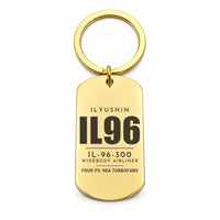 Thumbnail for Ilyushin Il-96-300 - Key Chain - Tag - Gold