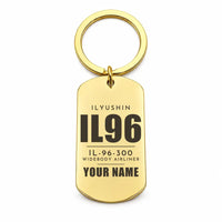 Thumbnail for Ilyushin Il-96-300 - Key Chain - Tag + Name - Gold