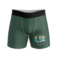 Thumbnail for Ilyushin Il-96-300 - Men Boxers - Original + Name - Dark Green