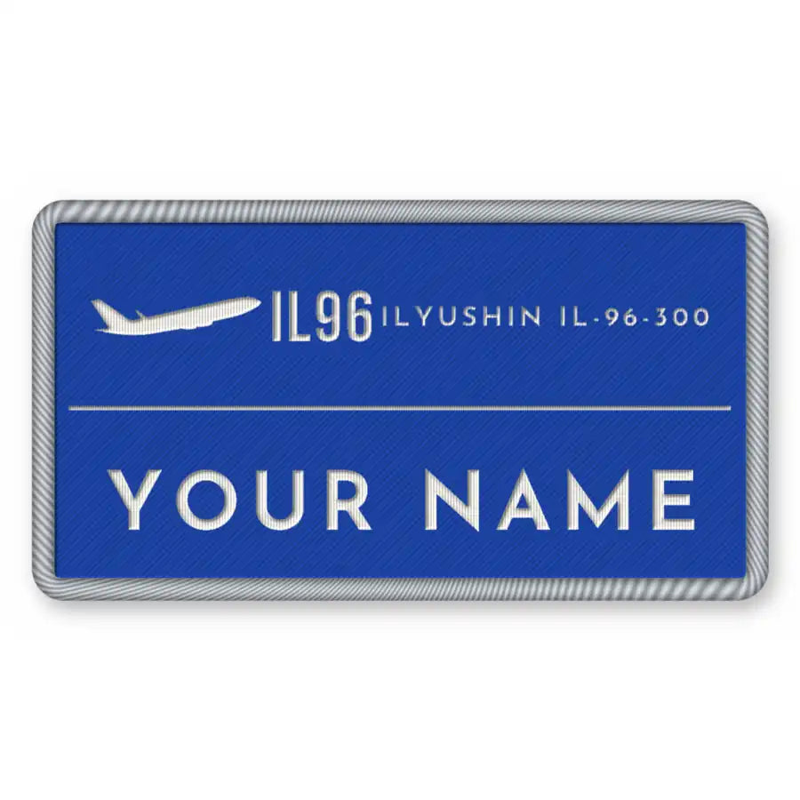 Ilyushin Il-96-300 Patches - Rectangle + Name - Royal White