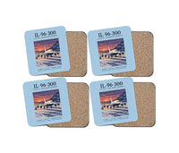 Thumbnail for Ilyushin Il-96-300 - Poster - Coaster Set - Light Blue