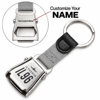 Thumbnail for Ilyushin Il-96-300 - Seat Belt Key Chain - Heritage + Name - Gray