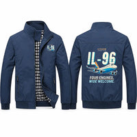 Thumbnail for Ilyushin Il-96-300 Stylish Jackets - Stand Collar - Cartoon - Navy Blue
