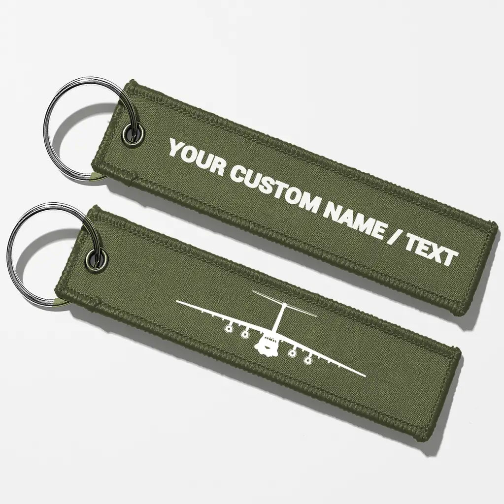 Ilyushin IL-76 Silhouette Key Chains - Green Army - Personalized