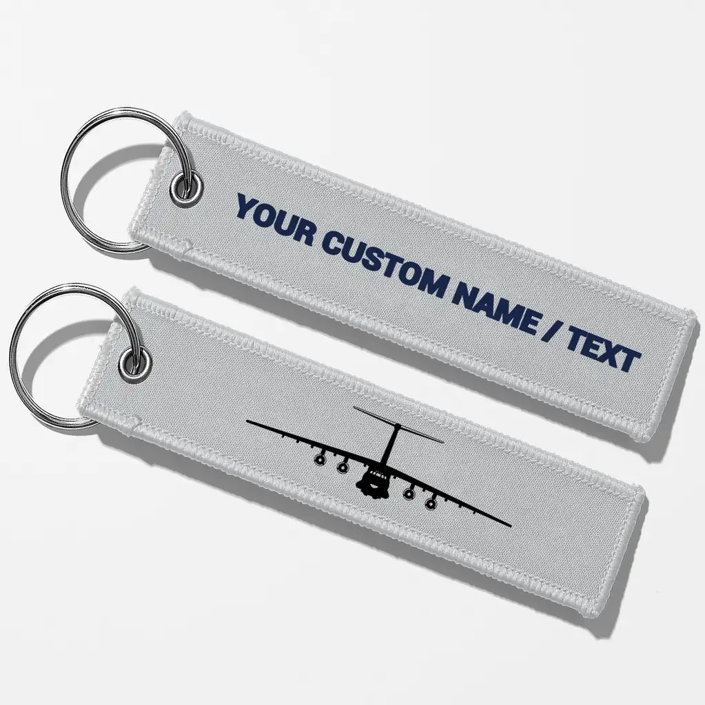Ilyushin IL-76 Silhouette Key Chains - Light Gray - Personalized