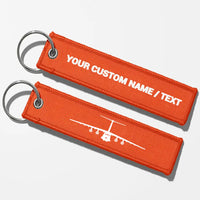 Thumbnail for Ilyushin IL-76 Silhouette Key Chains - Orange - Personalized