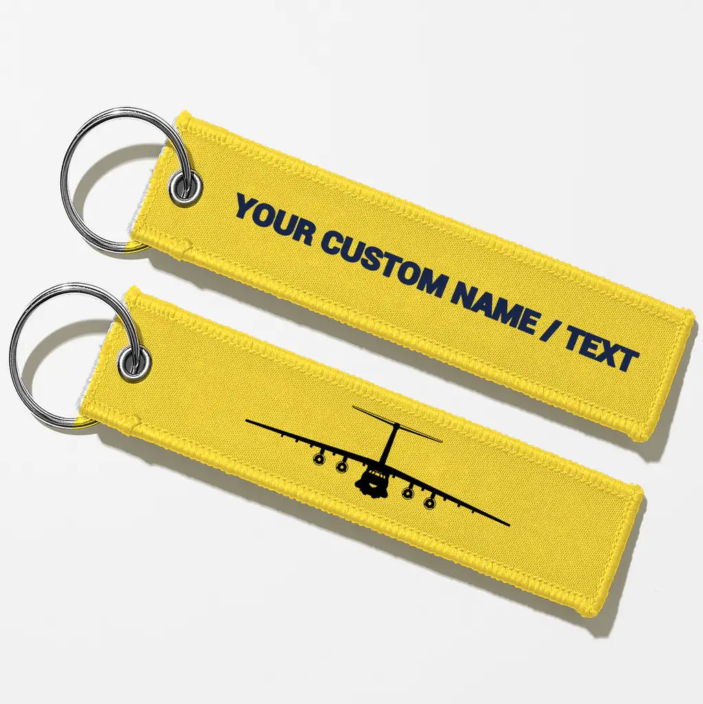 Ilyushin IL-76 Silhouette Key Chains - Yellow - Personalized