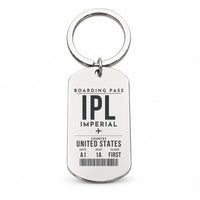 Thumbnail for Imperial County Airport IPL - Key Chain - Boarding Pass Style - Silver