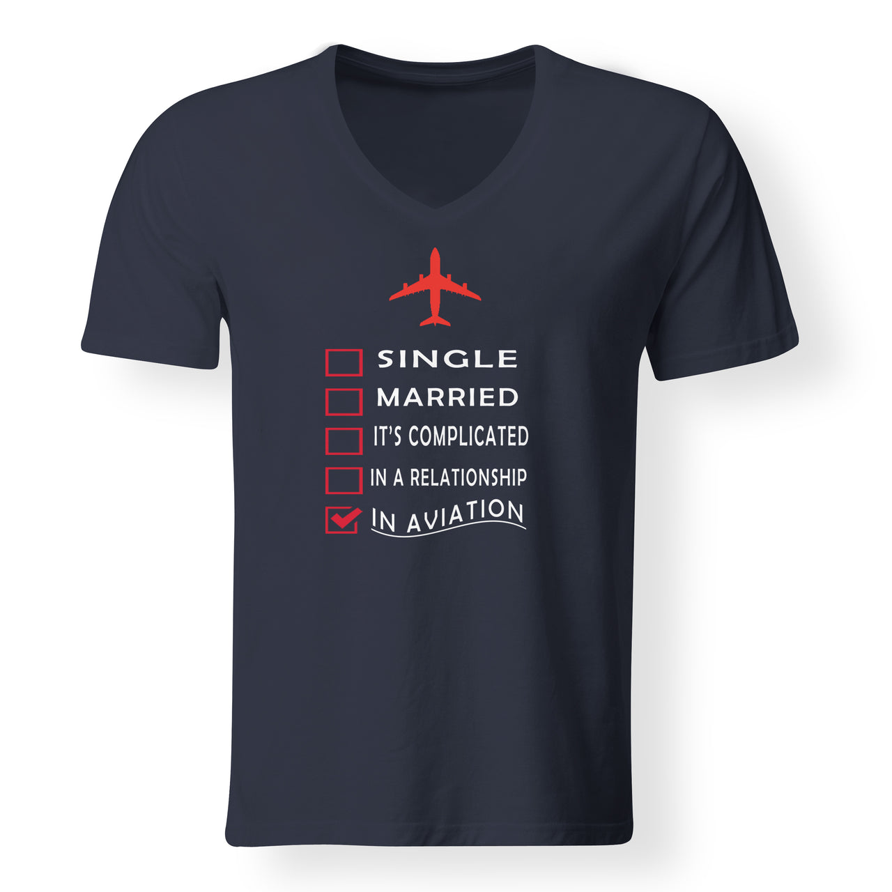 In Aviation Designed V-Neck T-Shirts