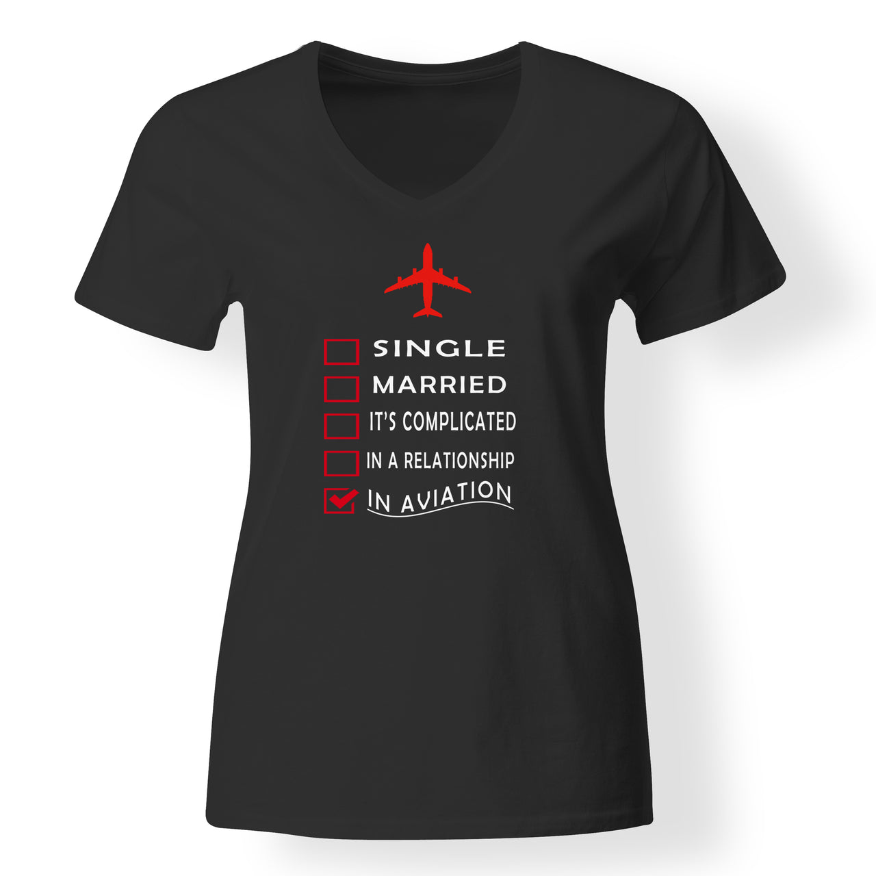In Aviation Designed V-Neck T-Shirts
