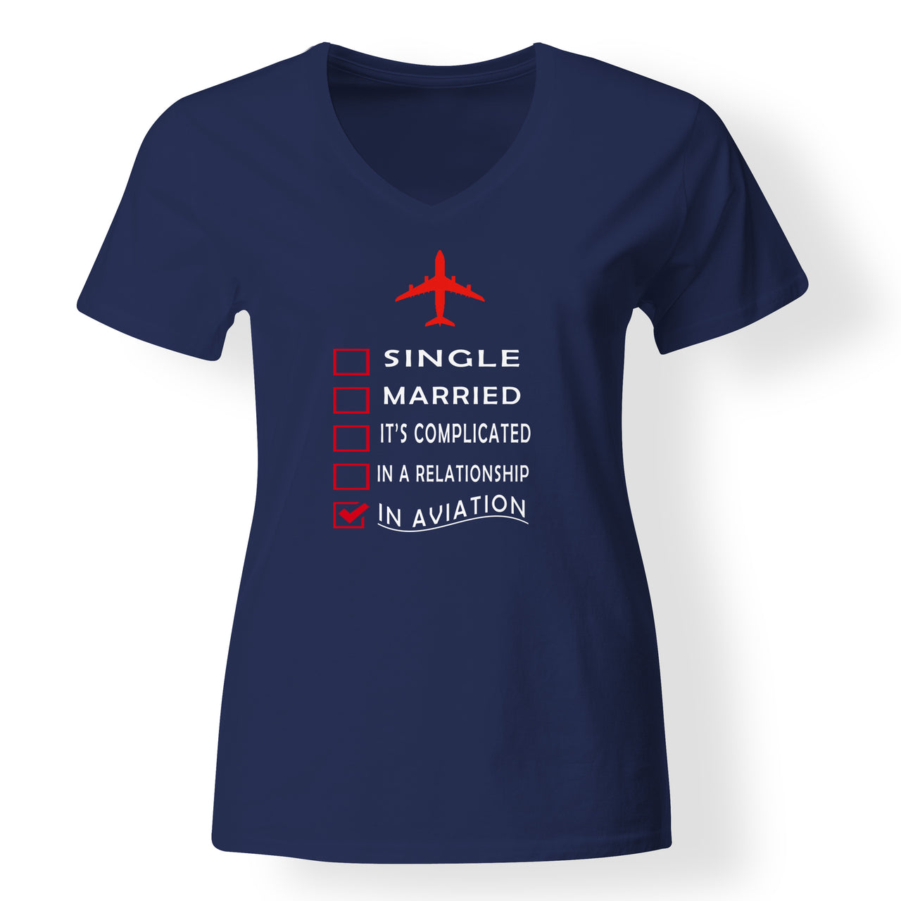 In Aviation Designed V-Neck T-Shirts