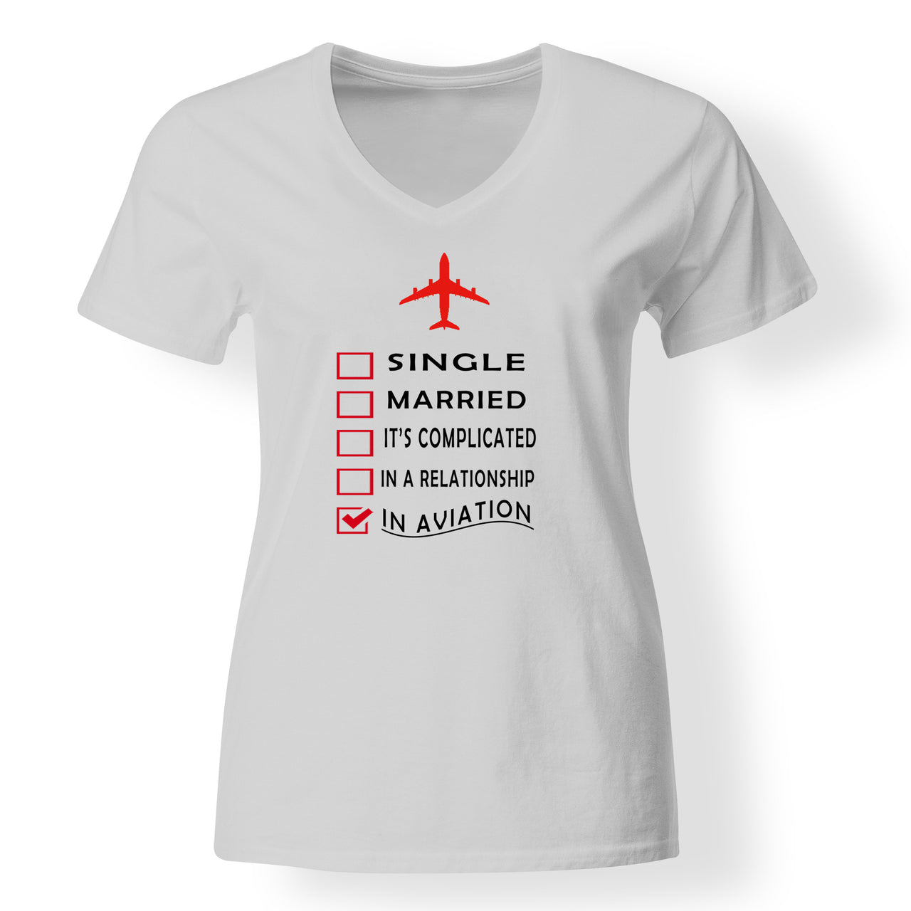 In Aviation Designed V-Neck T-Shirts