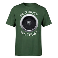 Thumbnail for In Thrust We Trust design on dark green single side
