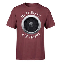 Thumbnail for In Thrust We Trust design on dark red single side