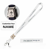 Thumbnail for Incheon City Series seat belt lanyard - white with name