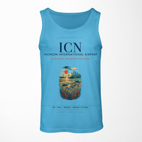 Thumbnail for Incheon International Airport (ICN) design on sky blue tank top