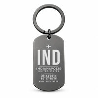 Thumbnail for Indianapolis International Airport IND - Key Chain - Original Design - Black