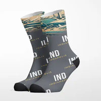 Thumbnail for Indianapolis International Airport (IND) - Socks - Grey