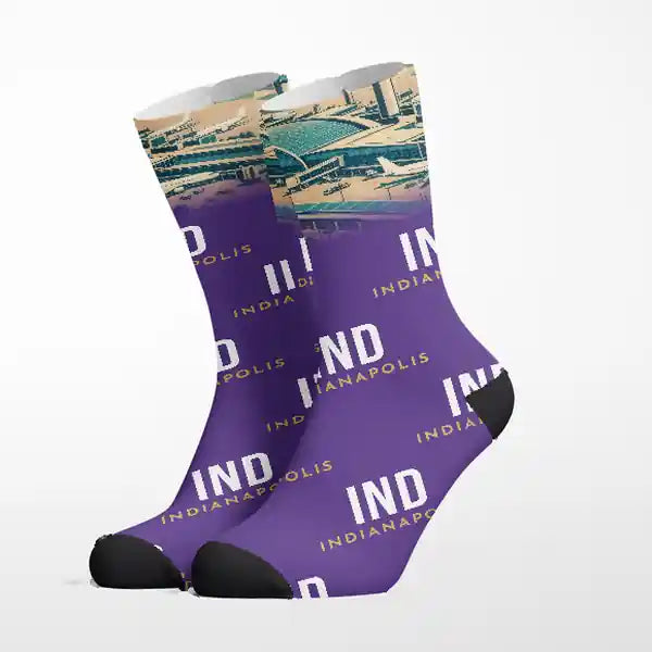 Indianapolis International Airport (IND) - Socks - Purple