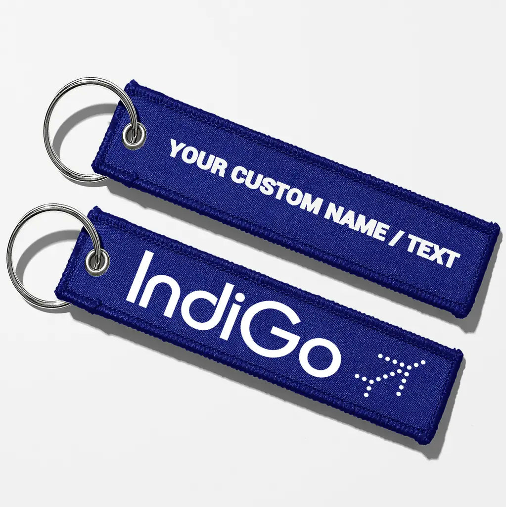 Indigo Airlines Crew & Staff Tag Key Chains - Blue - Personalized