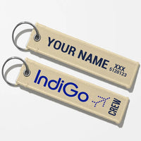 Thumbnail for Indigo Airlines Crew & Staff Tag Key Chains - Beige - Crew + Name