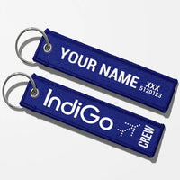 Thumbnail for Indigo Airlines Crew & Staff Tag Key Chains - Blue - Crew + Name