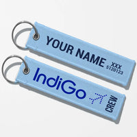 Thumbnail for Indigo Airlines Crew & Staff Tag Key Chains - Light Blue - Crew + Name