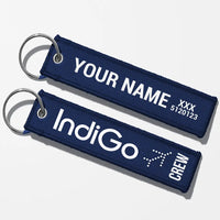 Thumbnail for Indigo Airlines Crew & Staff Tag Key Chains - Navy Blue - Crew + Name