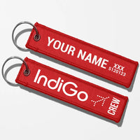 Thumbnail for Indigo Airlines Crew & Staff Tag Key Chains - Red - Crew + Name