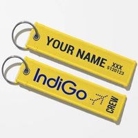 Thumbnail for Indigo Airlines Crew & Staff Tag Key Chains - Yellow - Crew + Name