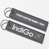 Thumbnail for Indigo Airlines Crew & Staff Tag Key Chains - Gray - Personalized