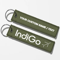 Thumbnail for Indigo Airlines Crew & Staff Tag Key Chains - Green Army - Personalized