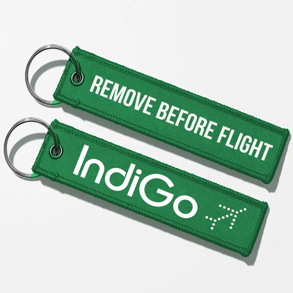 Indigo Airlines Crew & Staff Tag Key Chains - Green - Remove Before Flight