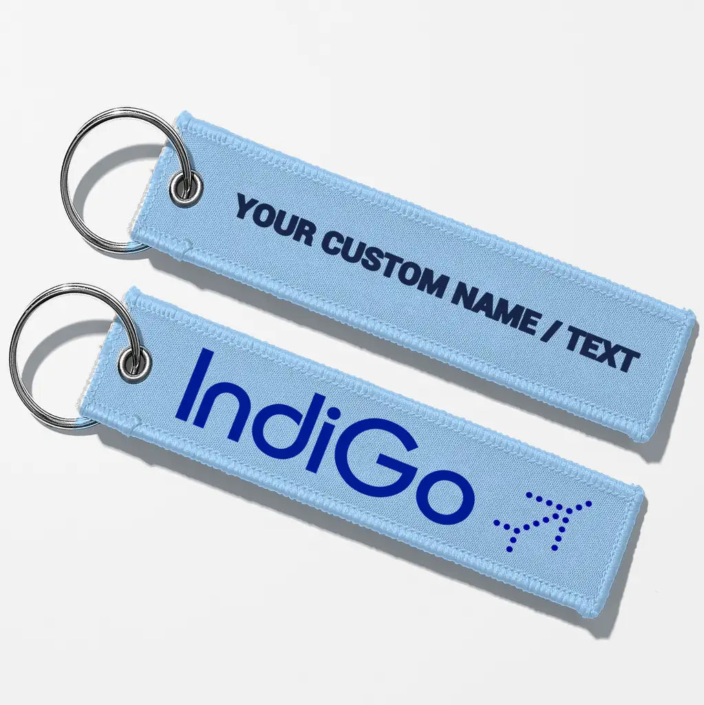 Indigo Airlines Crew & Staff Tag Key Chains - Light Blue - Personalized