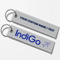 Thumbnail for Indigo Airlines Crew & Staff Tag Key Chains - Light Gray - Personalized