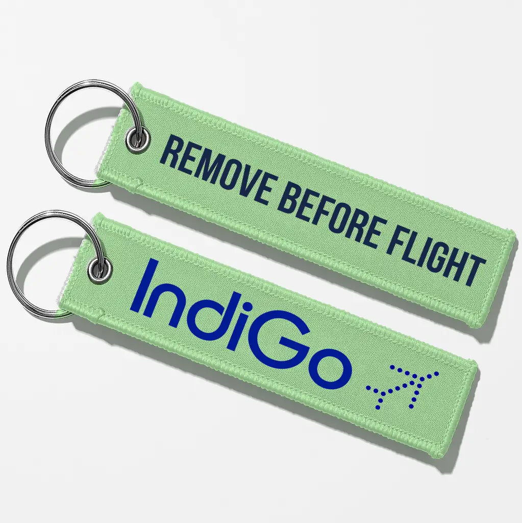 Indigo Airlines Crew & Staff Tag Key Chains - Light Green - Remove Before Flight