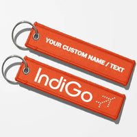 Thumbnail for Indigo Airlines Crew & Staff Tag Key Chains - Orange - Personalized