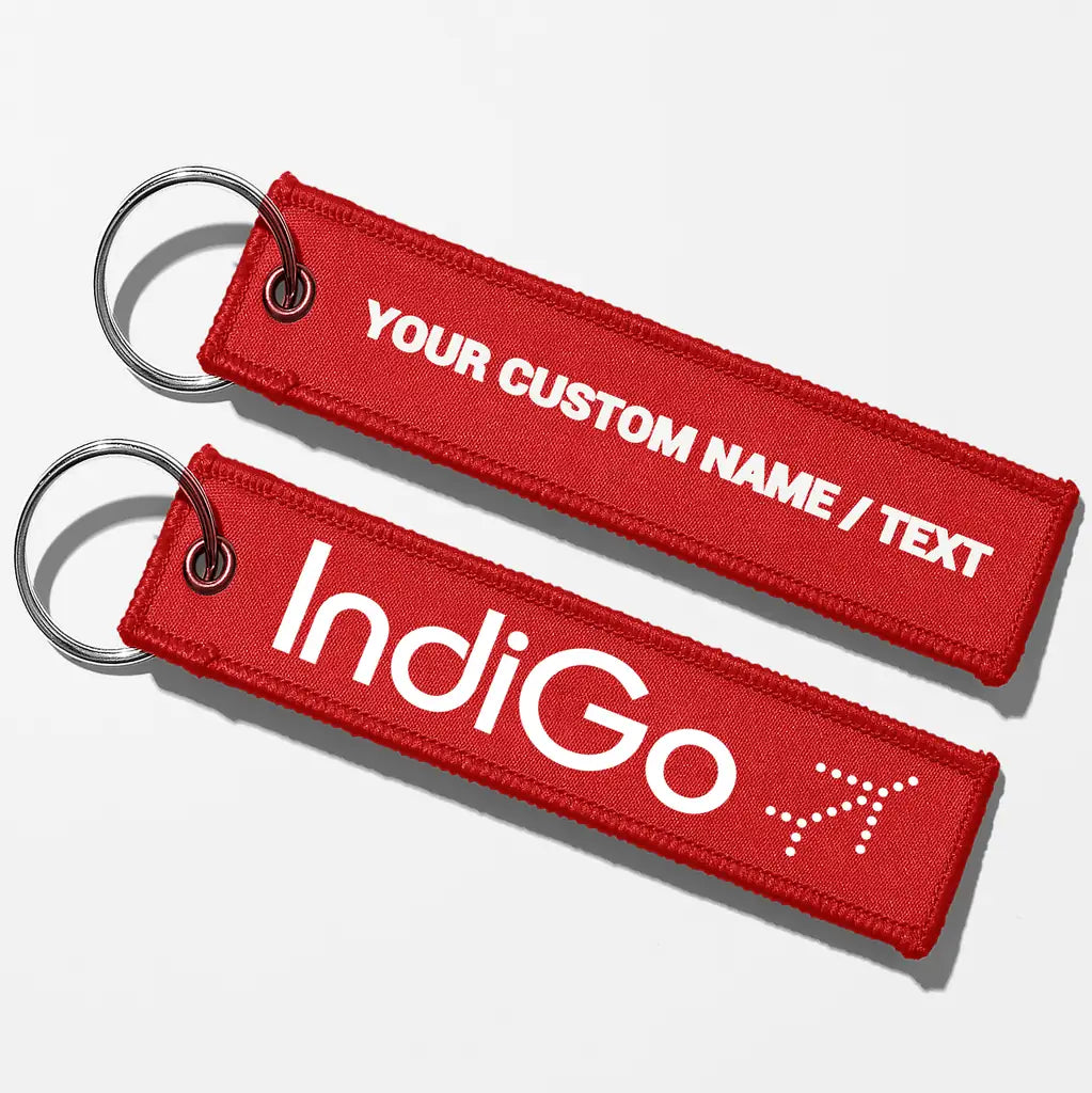 Indigo Airlines Crew & Staff Tag Key Chains - Red - Personalized
