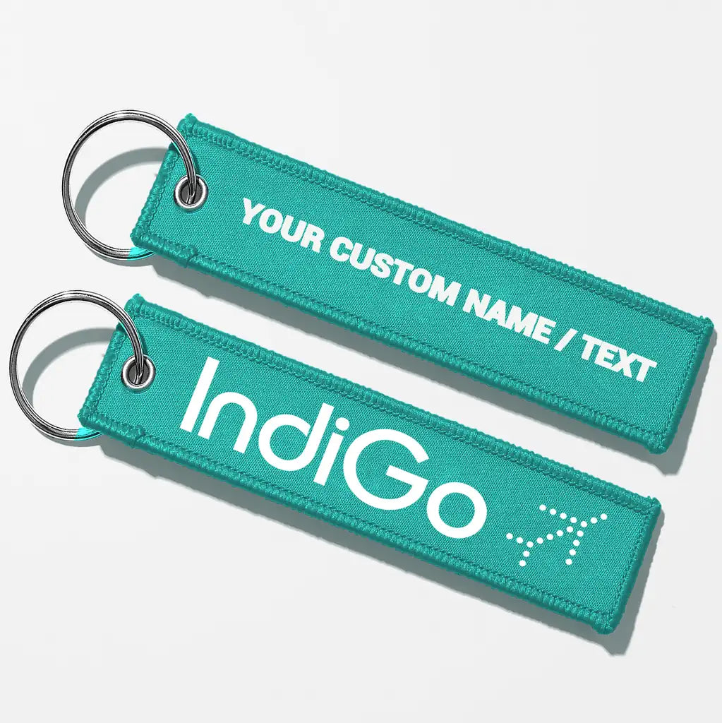 Indigo Airlines Crew & Staff Tag Key Chains - Turquoise - Personalized