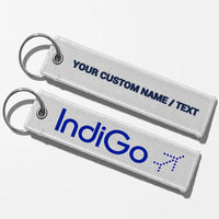Thumbnail for Indigo Airlines Crew & Staff Tag Key Chains - White - Personalized