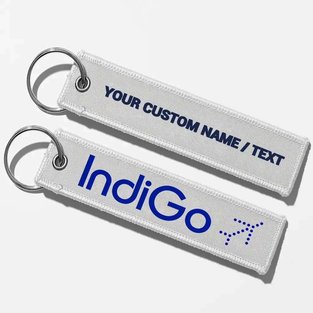Indigo Airlines Crew & Staff Tag Key Chains - White - Personalized