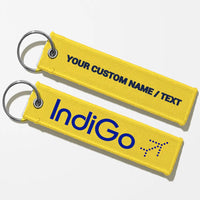 Thumbnail for Indigo Airlines Crew & Staff Tag Key Chains - Yellow - Personalized