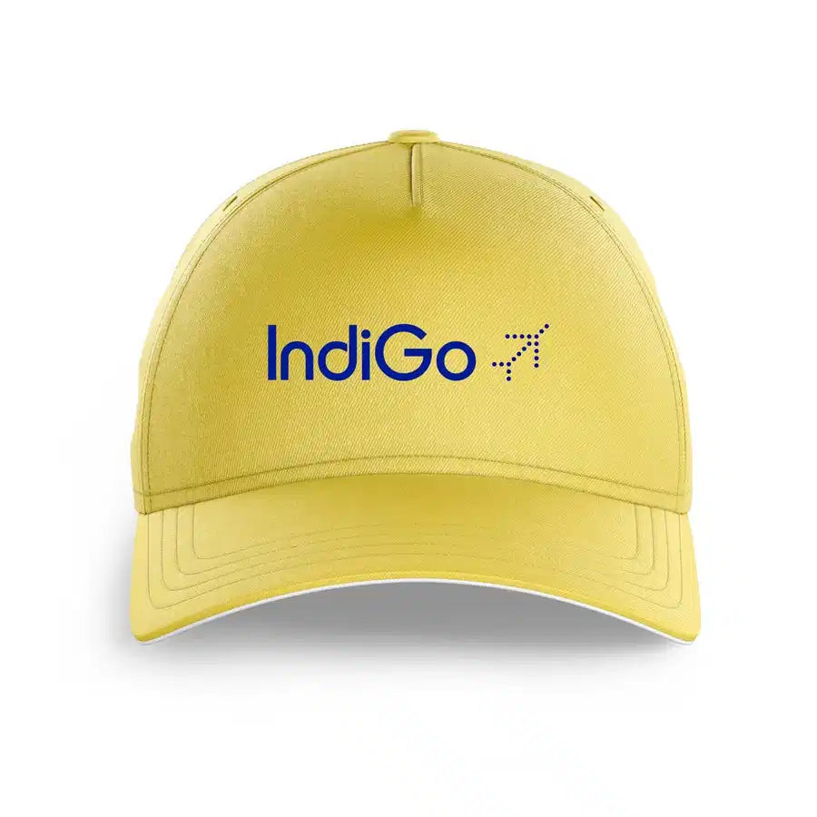 Indigo Airlines printed hat - yellow
