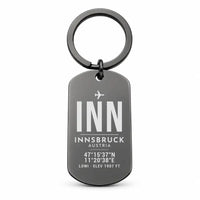 Thumbnail for Innsbruck Airport INN - Inn Valley Alpine Weave - Key Chain - Original Design - Black