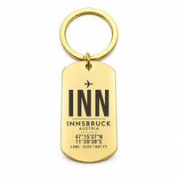 Thumbnail for Innsbruck Airport INN - Inn Valley Alpine Weave - Key Chain - Original Design - Gold