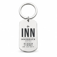 Thumbnail for Innsbruck Airport INN - Inn Valley Alpine Weave - Key Chain - Original Design - Silver